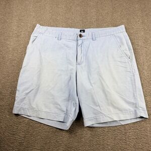 Gap Mens Lived-In‎ Shorts Size 38 Light Blue Oxford Cotton Flat Front Casual 9"